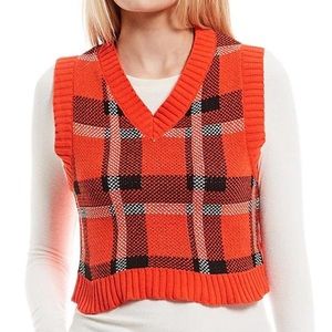 NWT Say What? Plaid Sweater Vest